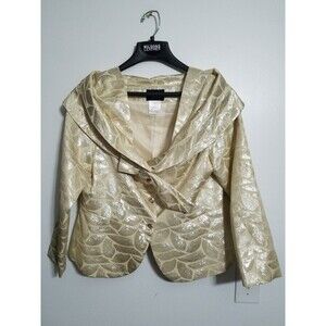 TERRAMINA Collection Beige Gold CHURCH WEDDING MOTHER Of Bride Floral Suit Sz 14